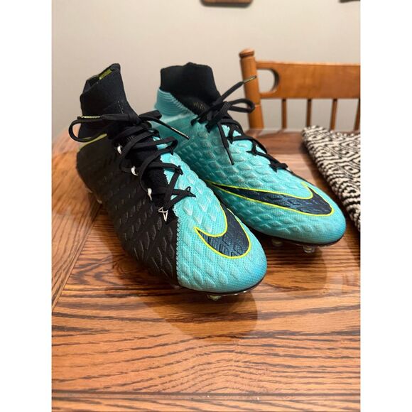 Nike Light Aqua Black Hypervenom Phantom 3 DF FG Soccer Cleats Shoes Size 10.5 - Picture 1 of 5